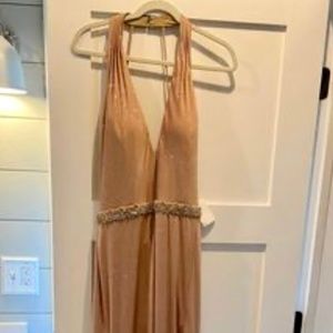 Jovani gold gown with beading new with tags